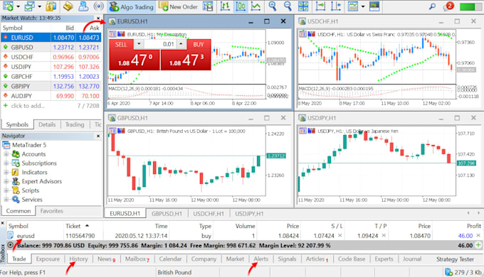 develop mt4 mt5 trading bot with multi account trade copier