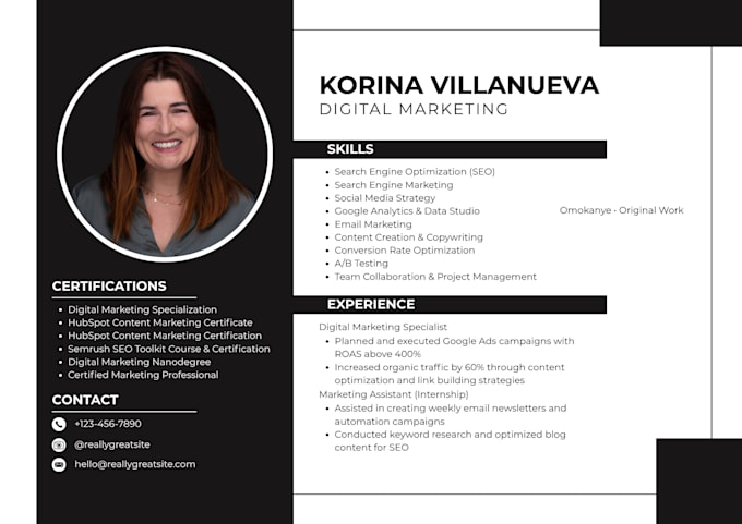 design a professional resume, CV, and cover letter template