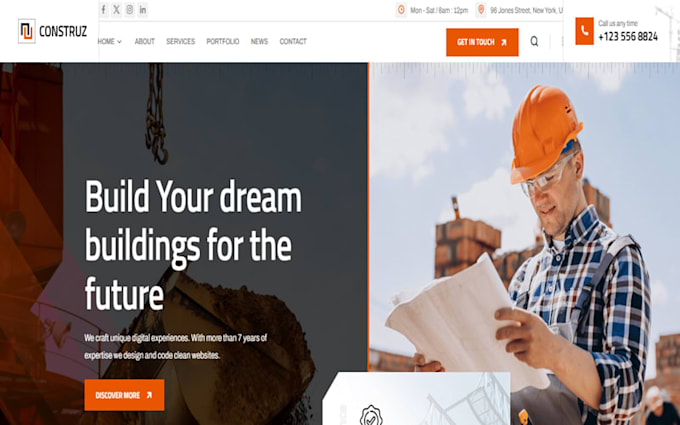 design masonry contractor website concrete paving website construction website