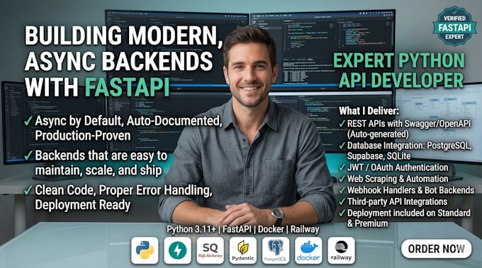 build your python fastapi backend, rest API, or automation script