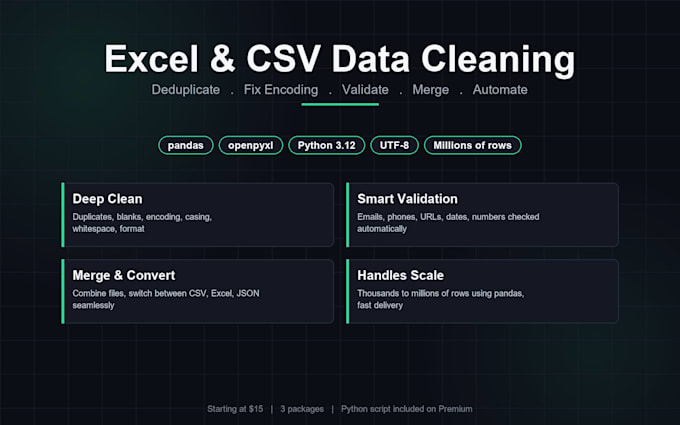clean and process your excel or CSV data with python