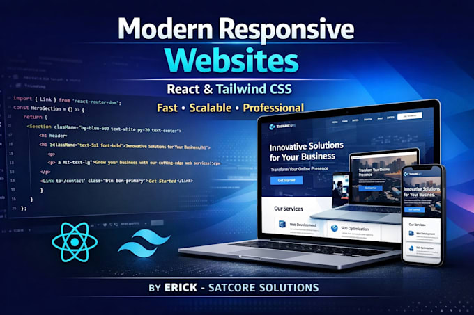 Build a modern responsive website using react and tailwind by Edhzpa ...