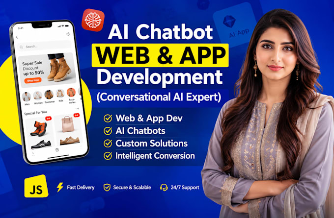 develop ai website, ai mobile app ai chatbot, and custom ai software