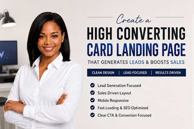 create a high converting card landing page for leads and sales