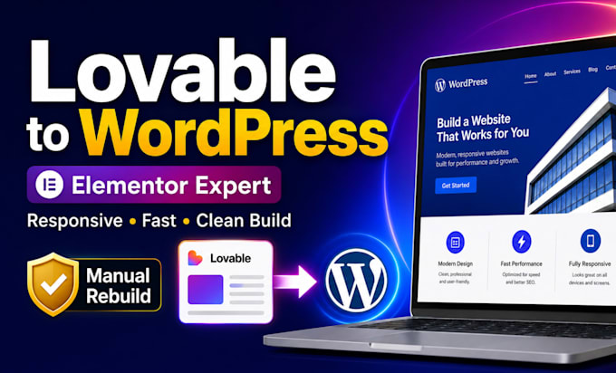 convert lovable ai website to wordpress using elementor