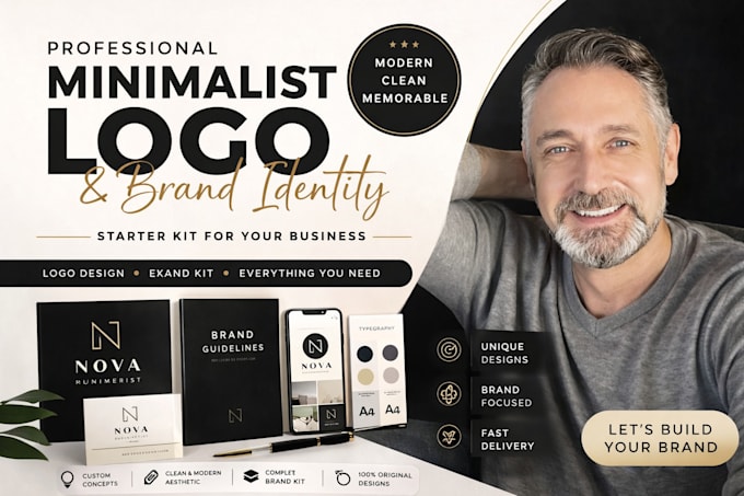 design a modern minimalist logo and  brand starter kit