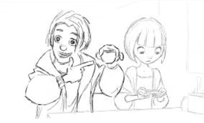 create hand drawn 2d animation in pencil sketch style