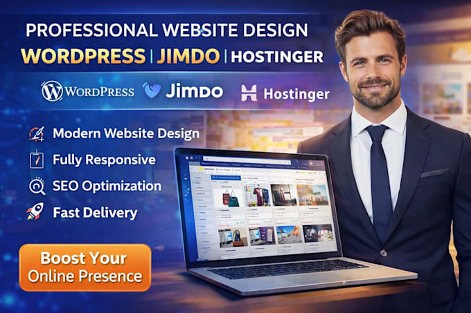 german website wix website hostinger wordpress elementor website jimdo website