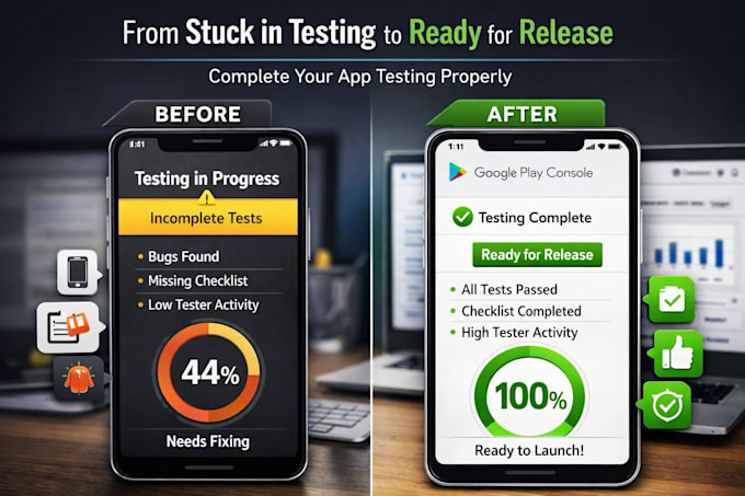 provide 12 tester closed user testing for google play console for 14 days
