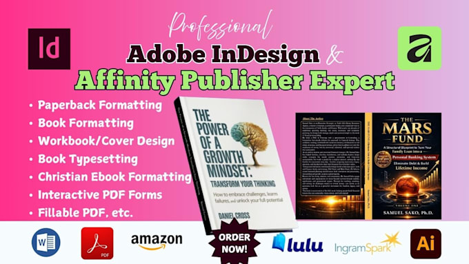 adobe indesign expert affinity designer, indesign book formatting for KDP upload