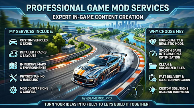 develop beamng drive and assetto corsa custom mods