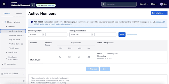 set up twilio otp, SMS automation and whatsapp API