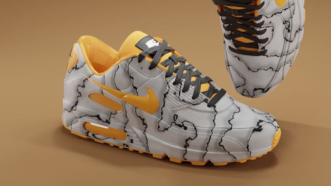 design custom 3d shoe, sneaker, footwear cad model and realistic render