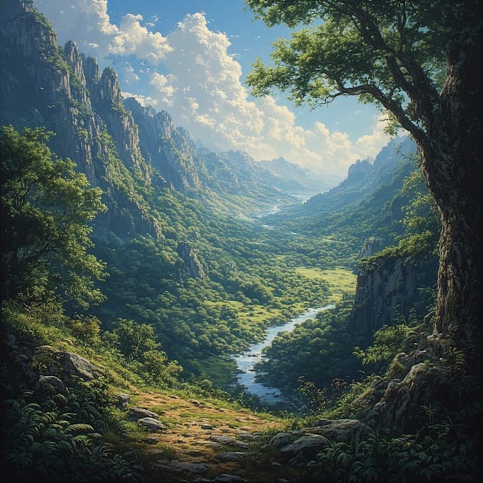draw a natural landscape and background illustration