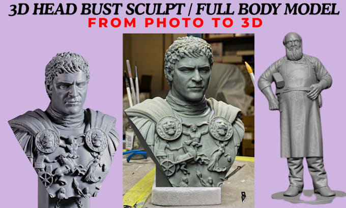 sculpt realistic 3d head 3d bust model 3d full body model stl for 3d printing