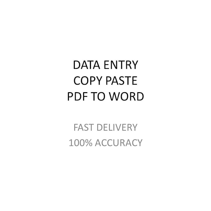 do data entry , copy paste, and typing work fast