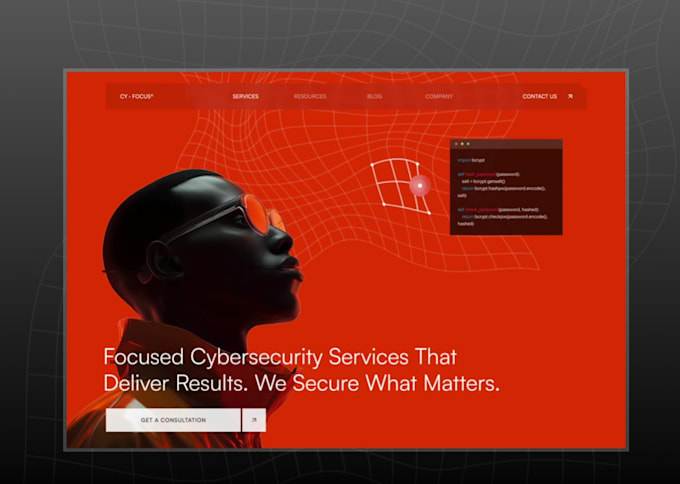 design a modern and secure cybersecurity web UI UX