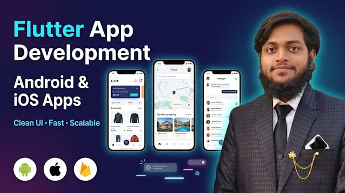 develop flutter mobile app, android ios app, flutter app development