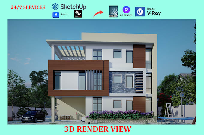 render interior, exterior and walkthrough 3d model