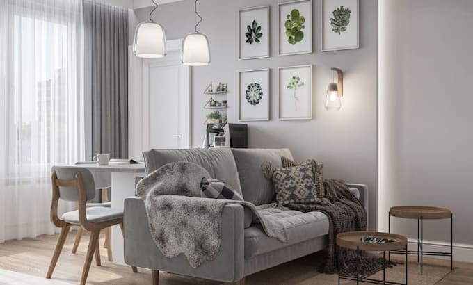 do 3d architectural home interior design using sweet home 3d, 3d max, sketchup