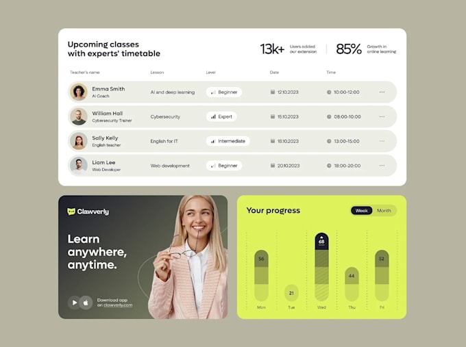 design modern and engaging UI UX for your edtech platform