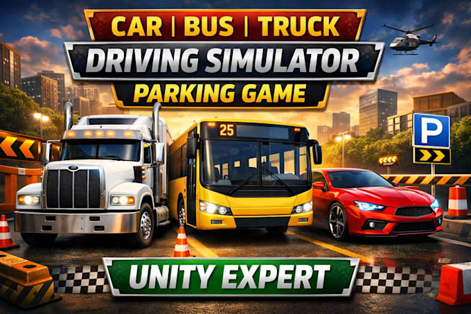develop vehicle controller car bus truck parking and simulation game in unity
