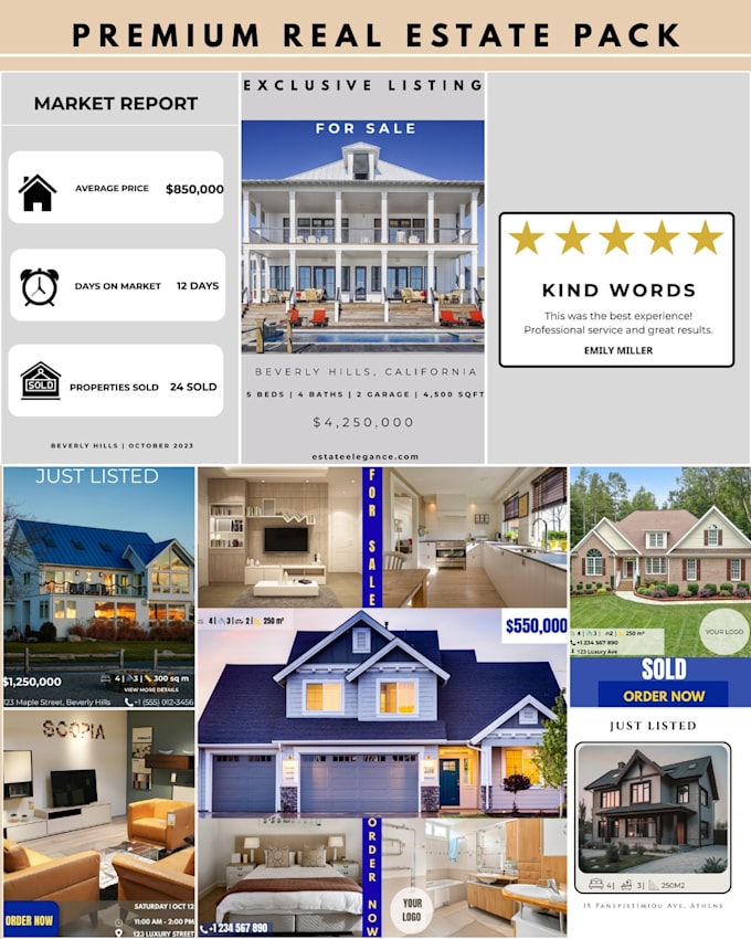design luxury real estate canva social media templates