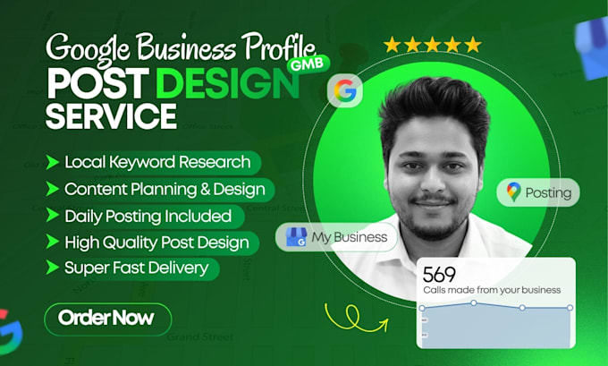 do monthly gmb post design for your local business seo