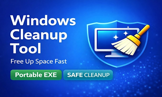 create a custom windows cleanup tool with gui , portable exe