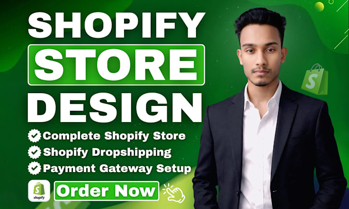shopify store design or redesign, shopify dropshipping store or shopify website