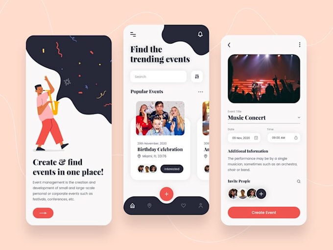 develop event booking app, event planning app, ticket booking app
