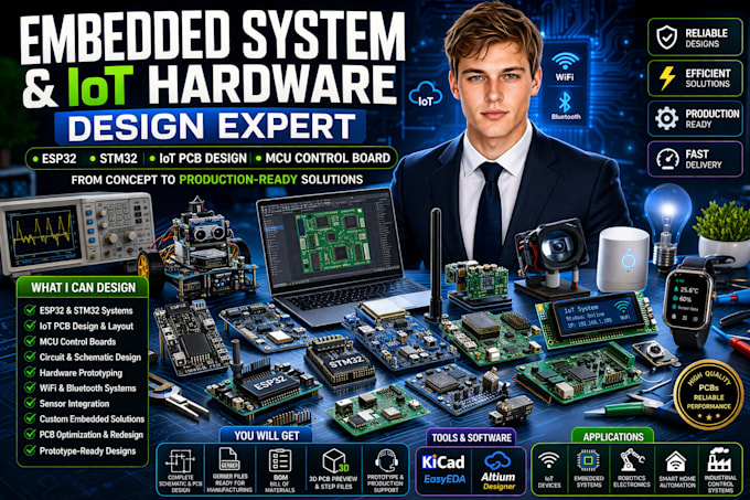 embedded system esp32 stm32 iot pcb design mcu control board hardware prototypin