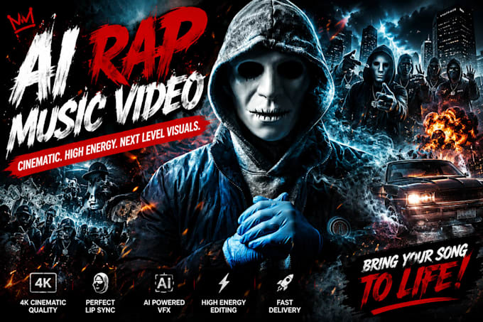 create cinematic ai rap music video drill music video ai music vide o with vfx