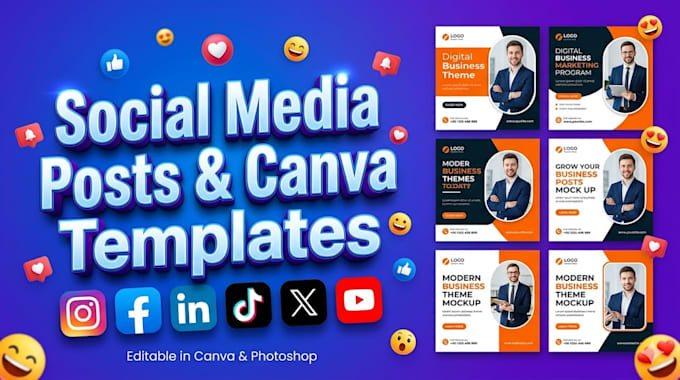Design canva social media templates, branding kit, and brand guidelines ...