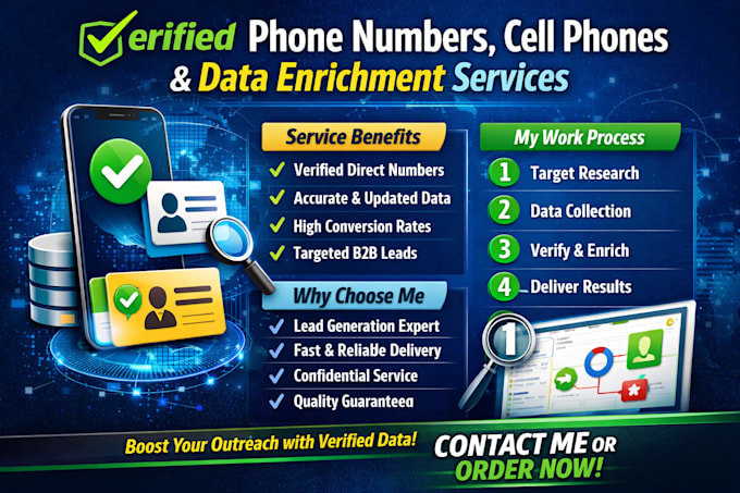 provide verified direct phone numbers, cell phones, and data enrichment services