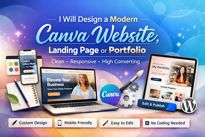 design high converting canva ugc portfolio website canva landing page design