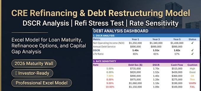 build a cre refinancing and debt restructuring model in excel