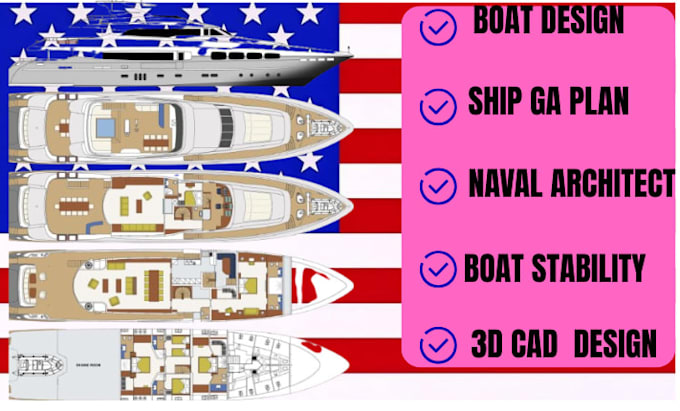 create boat, yacht ga plan for permit and approval