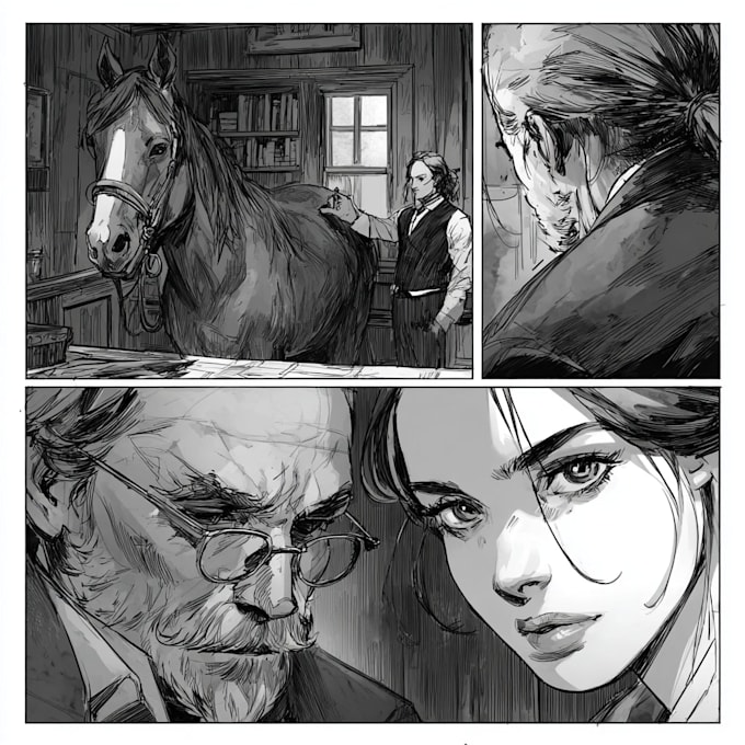 draw a animate comic strip book pages