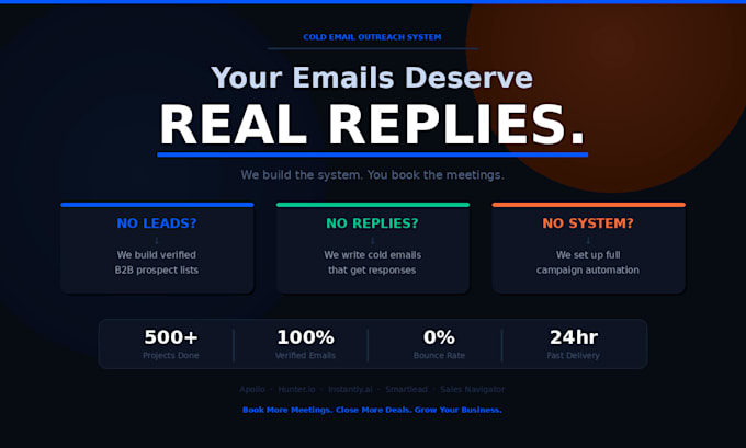 set up cold email outreach system with b2b leads and email campaign