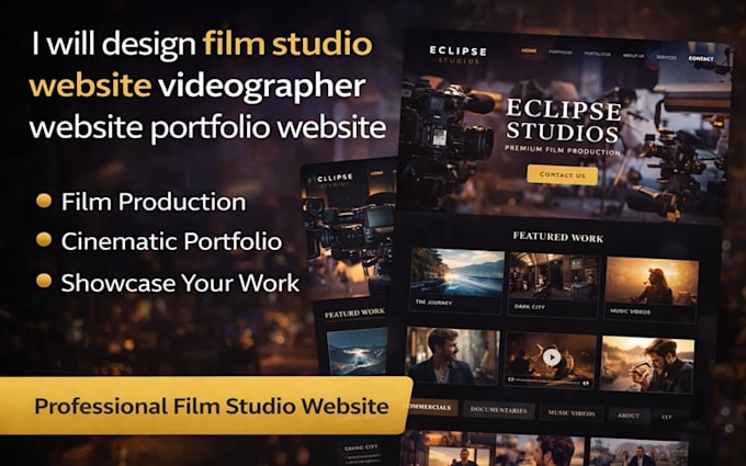 design film studio website videographer website portfolio website
