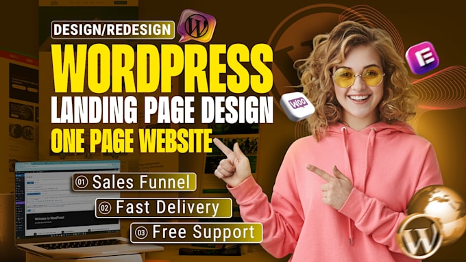 create wordpress landing page, wordpress one page website, sales funnel