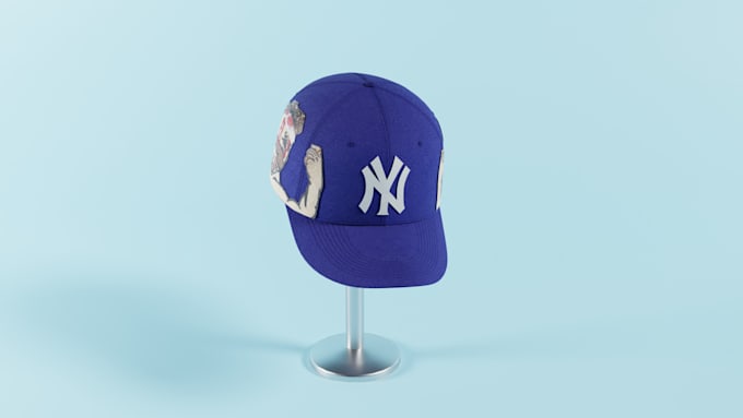 create custom 3d cap design, hat mockup and product rendering for clothing brand