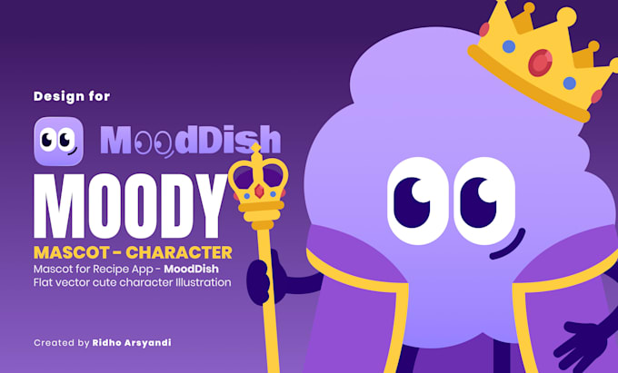 design cute 2d vector mascot illustration for your app