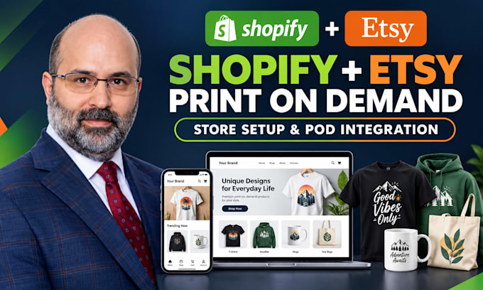 do shopify pod store, etsy pod store, printful printify print on demand store