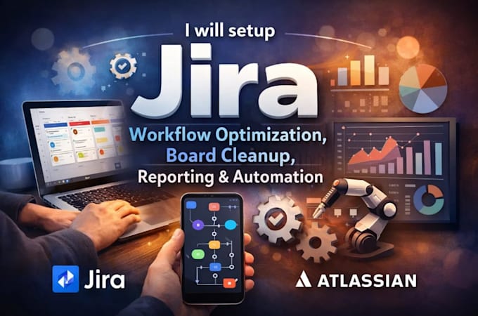 setup jira workflow optimization, board cleanup, reporting, and automation