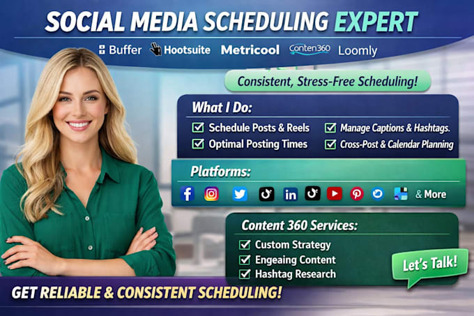 schedule posting schedule post via content 360 buffer metricool hootsuite loomly