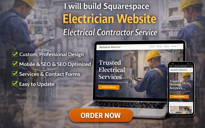 build squarespace electrician website electrical contractor service website