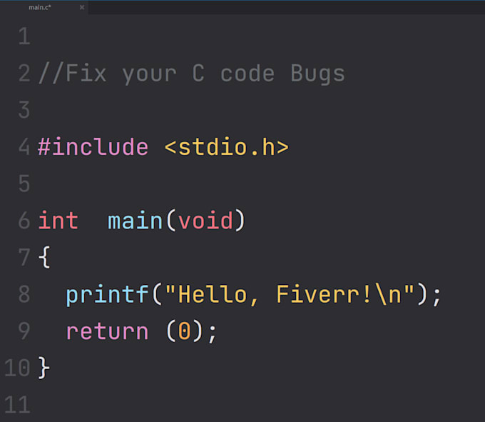 Fix bugs in your c program by Joao_p_f_costa | Fiverr