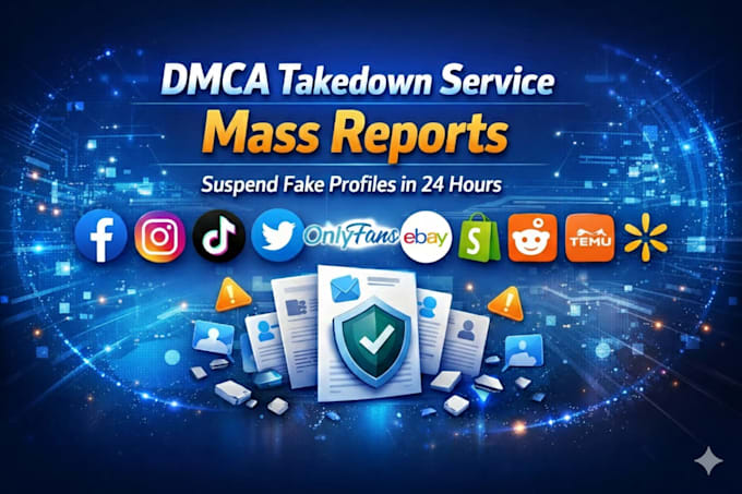 takedown harassing remove copyright mass reports facebook tiktok instagram dmca